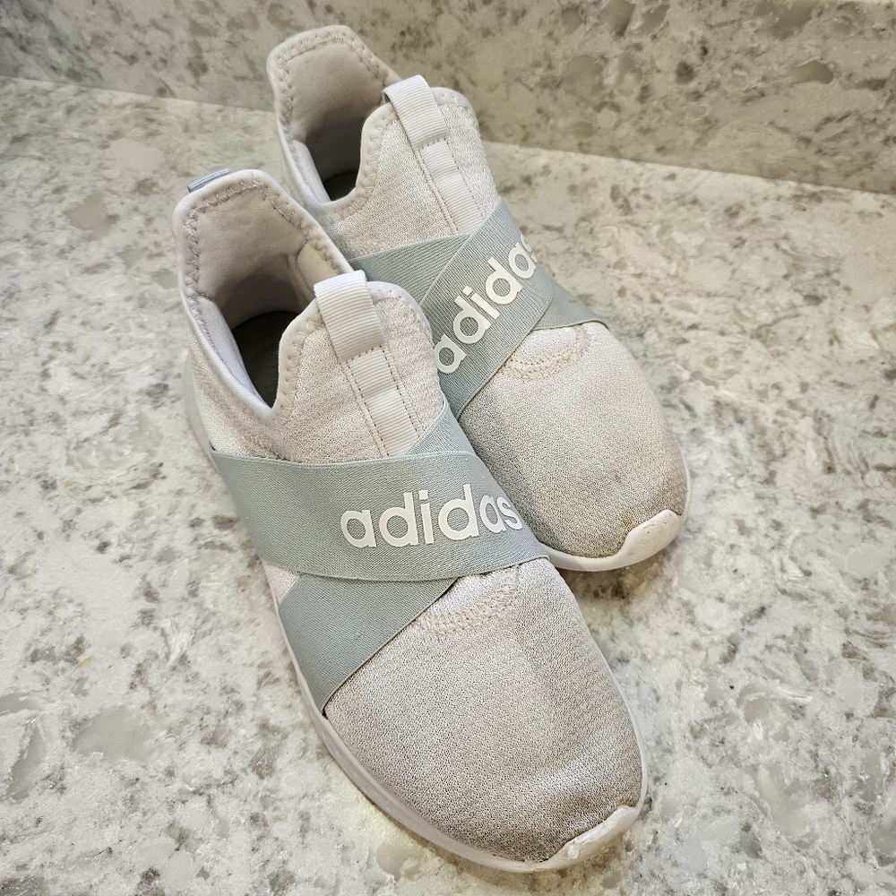 Adidas Puremotion Adapt FX7321 Women's Slip On Running Shoe Size 8 White Teal